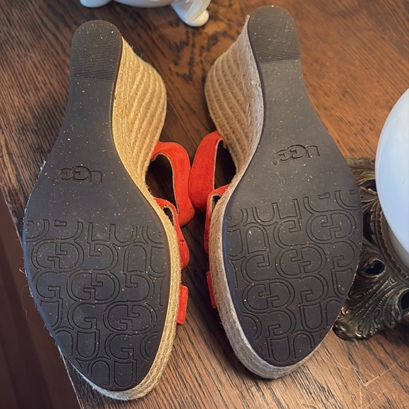 UGG Sandals Dark Red /Coral Woven Platform Wedge Sz 9
Never worn - Picture 6 of 7